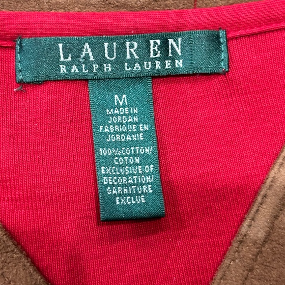 Great Piece!  Lauren Ralph Lauren 3/4 Sleeve Tunic w/faux suede trim! Medium - Picture 3 of 10